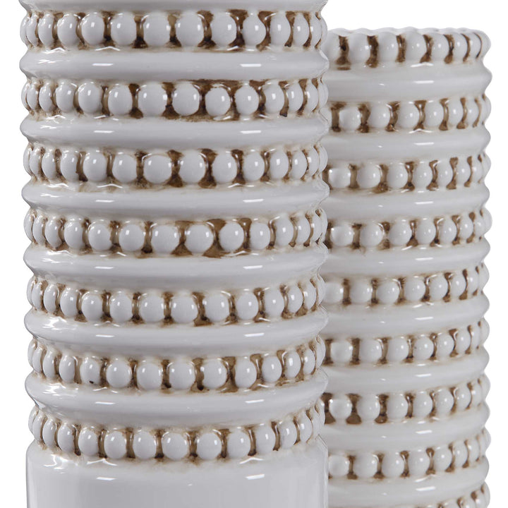 American Home Furniture Uttermost Angelou White Vases, Set/2