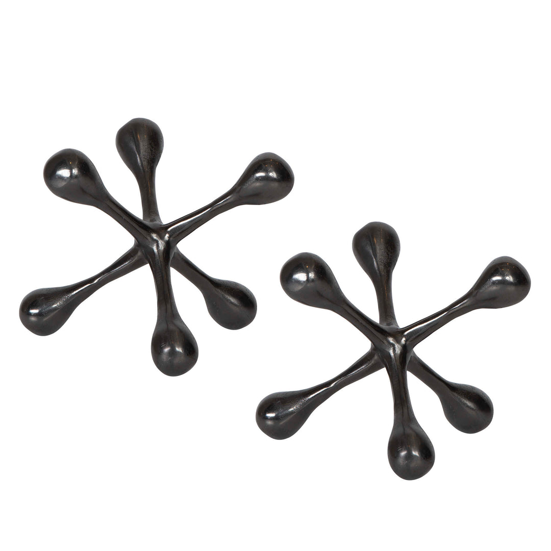 Harlan Black Nickel Objects Set of 2
