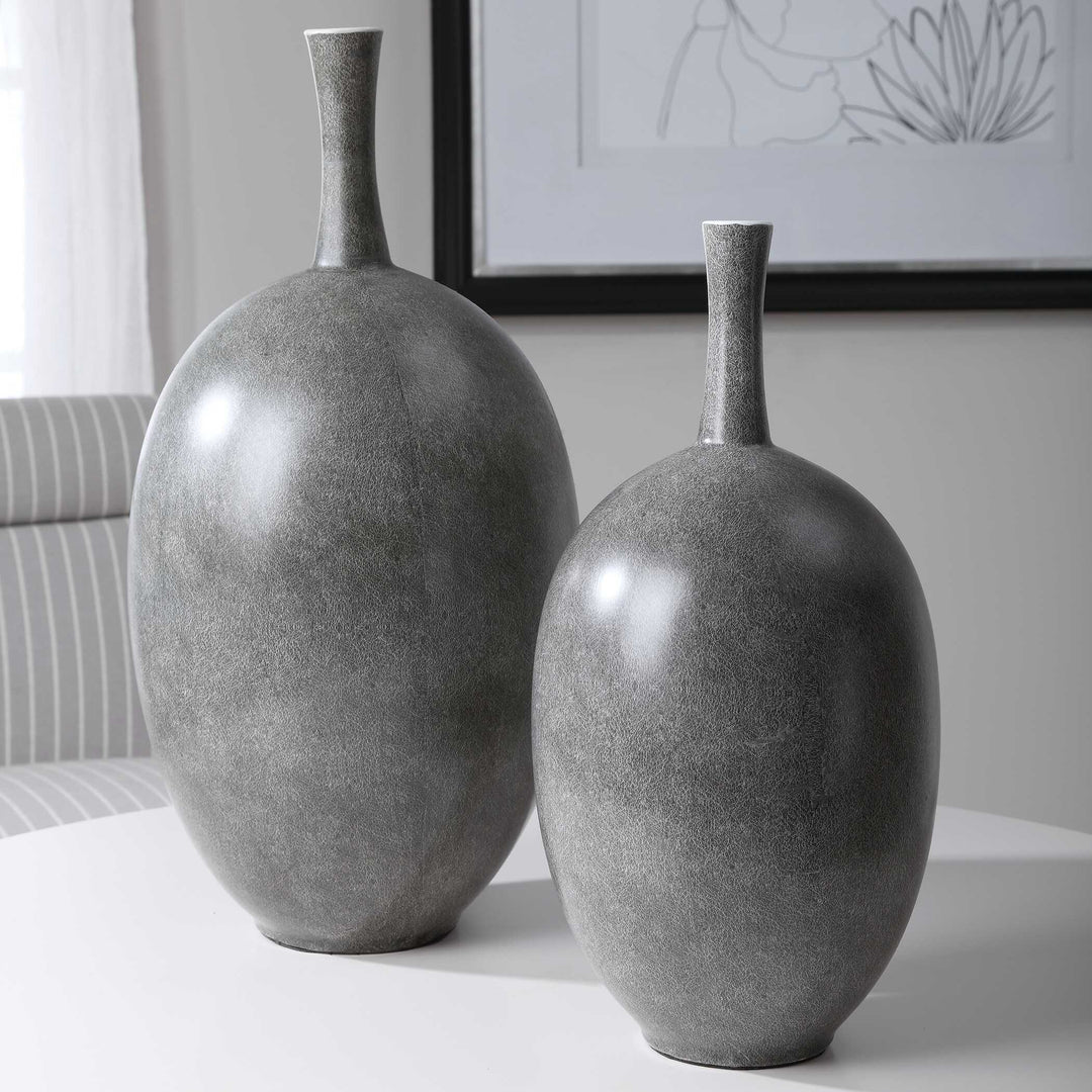 American Home Furniture Uttermost Riordan Modern Vases, Set of 2