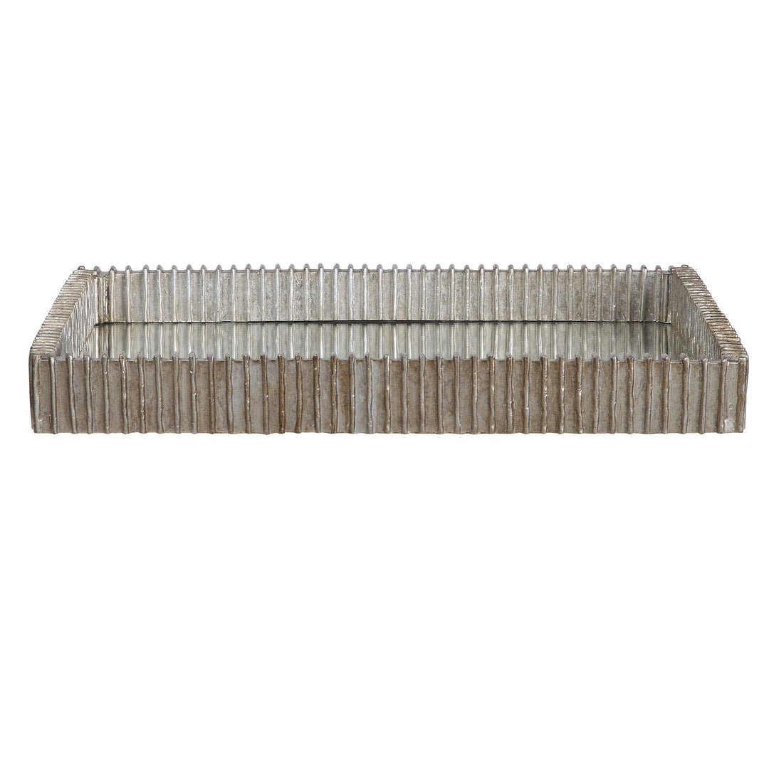 American Home Furniture Uttermost Talmage Silver Mirrored Tray