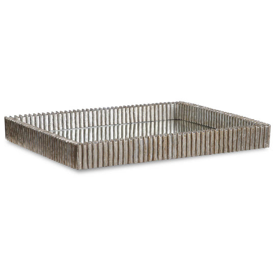 American Home Furniture Uttermost Talmage Silver Mirrored Tray