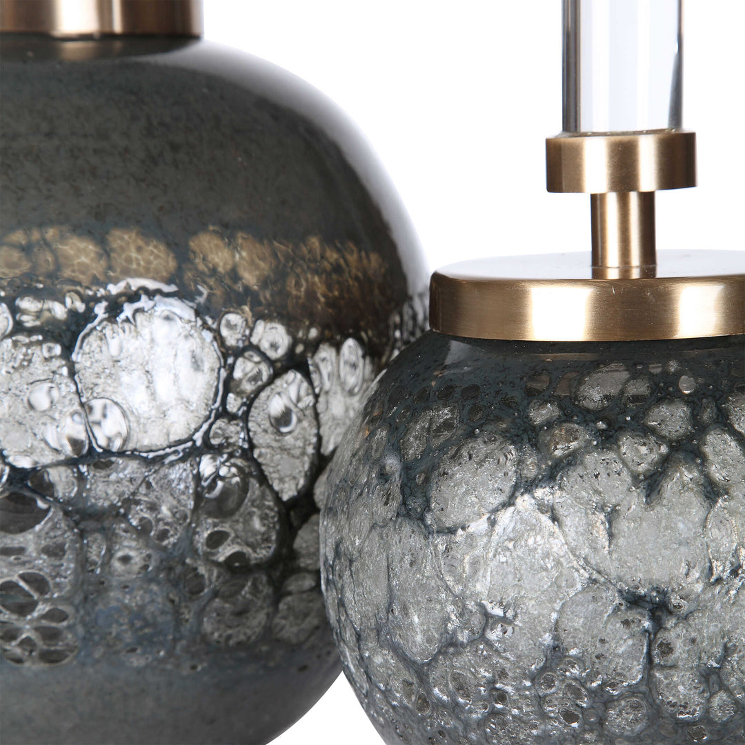 American Home Furniture Uttermost Cessair Art Glass Bottles, Set of 2
