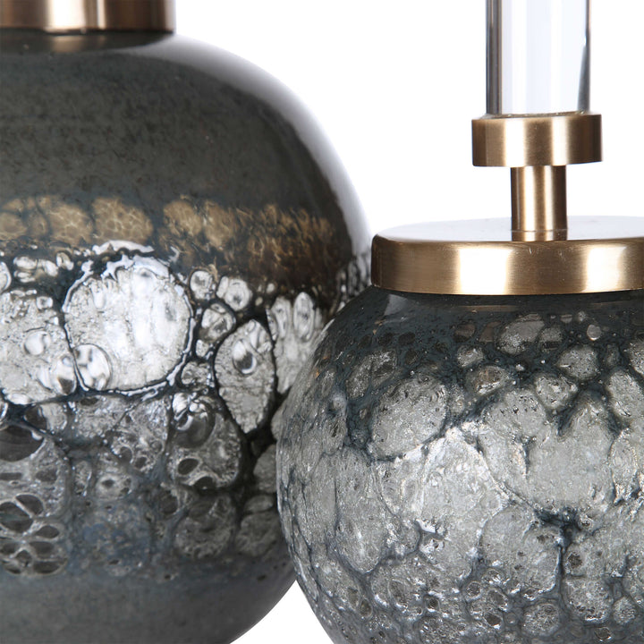 American Home Furniture Uttermost Cessair Art Glass Bottles, Set of 2