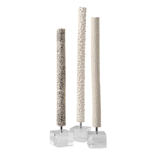 American Home Furniture Uttermost Makira Cylindrical Sculptures, Set of 3