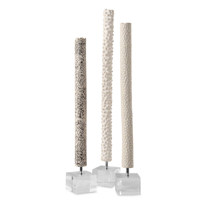 American Home Furniture Uttermost Makira Cylindrical Sculptures, Set of 3