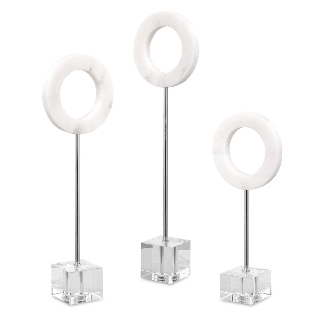 American Home Furniture Uttermost Coin Toss Marble Rings, S/3
