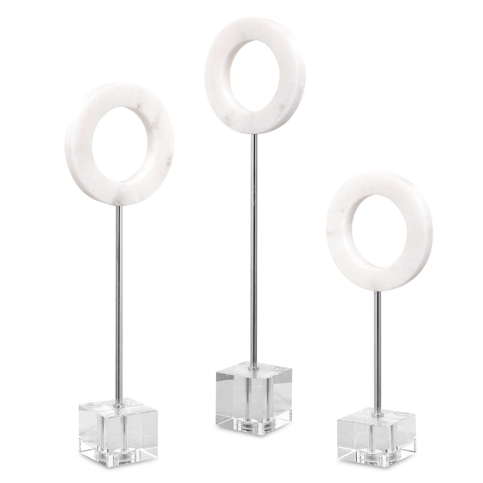 American Home Furniture Uttermost Coin Toss Marble Rings, S/3