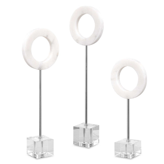 American Home Furniture Uttermost Coin Toss Marble Rings, S/3