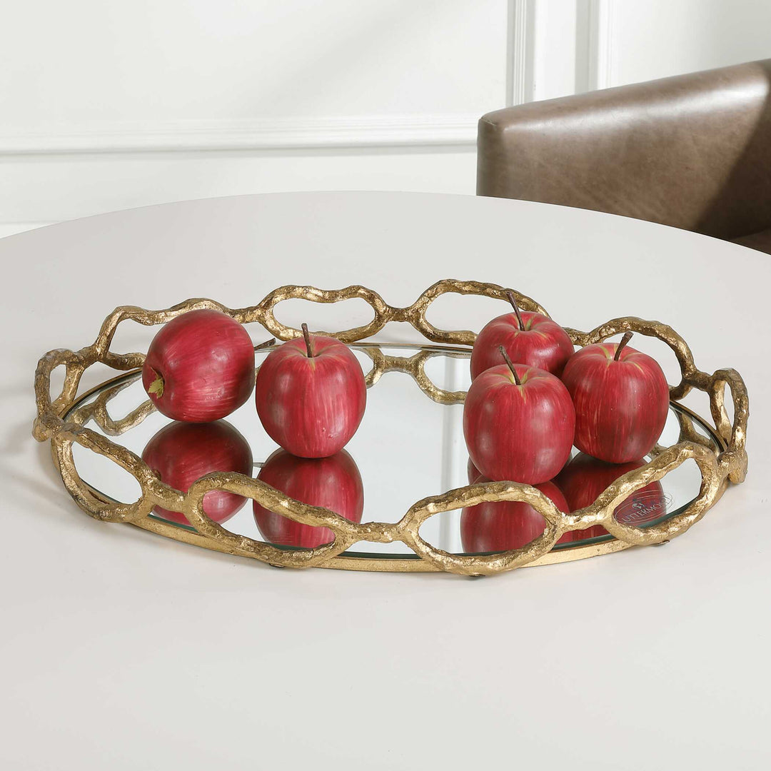 American Home Furniture Uttermost Cable Chain Mirrored Tray