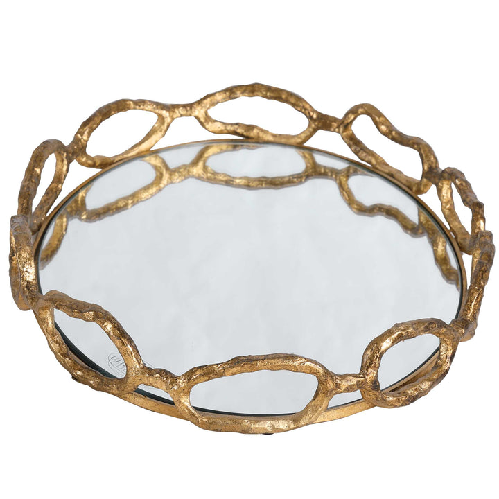 American Home Furniture Uttermost Cable Chain Mirrored Tray