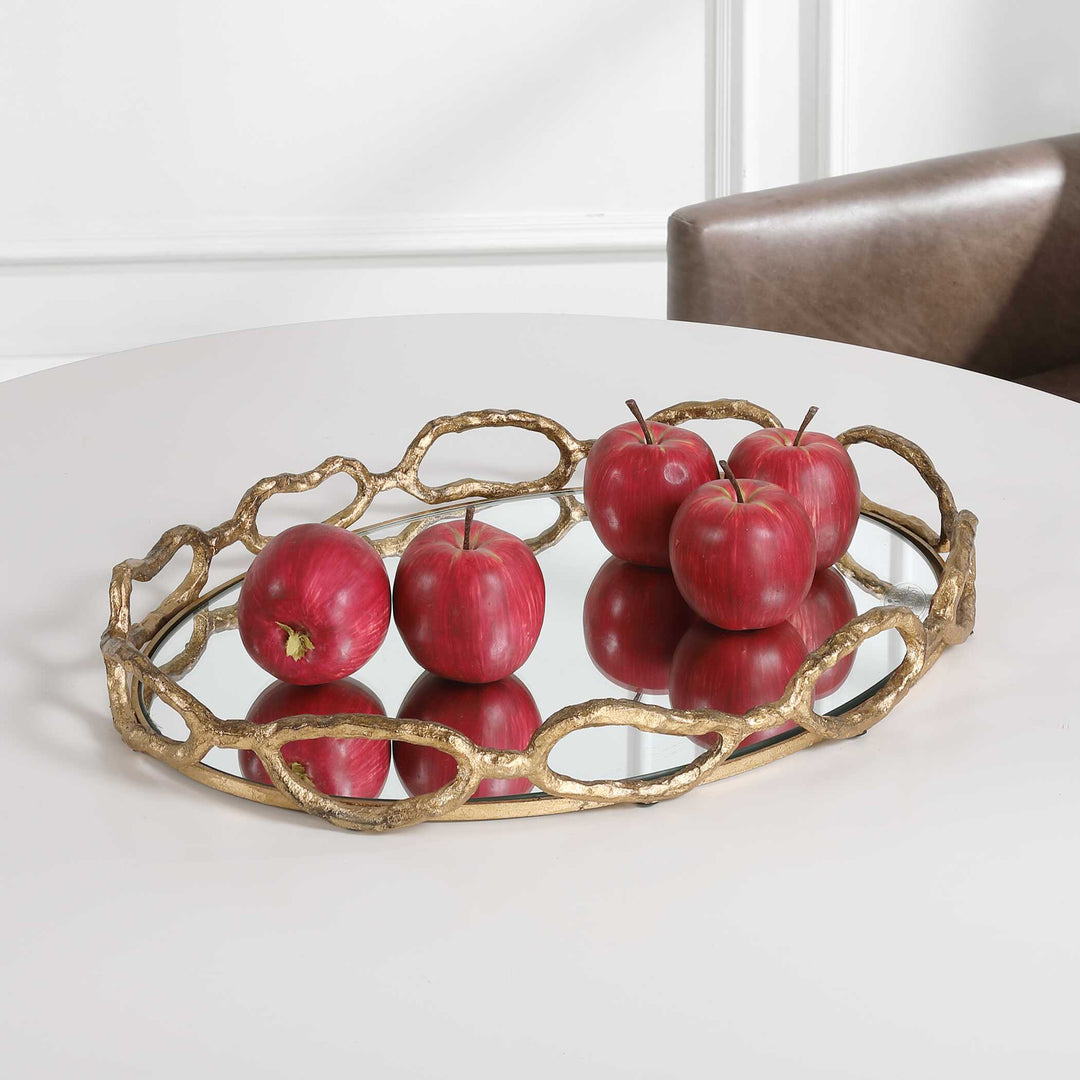 American Home Furniture Uttermost Cable Chain Mirrored Tray