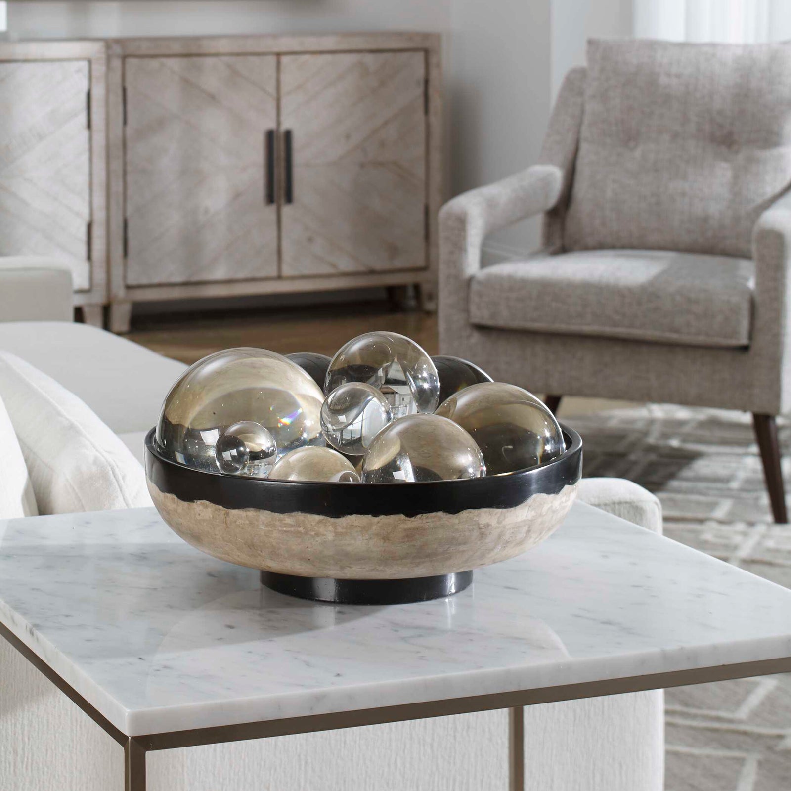 American Home Furniture Uttermost Rastia Terrazzo Bowl