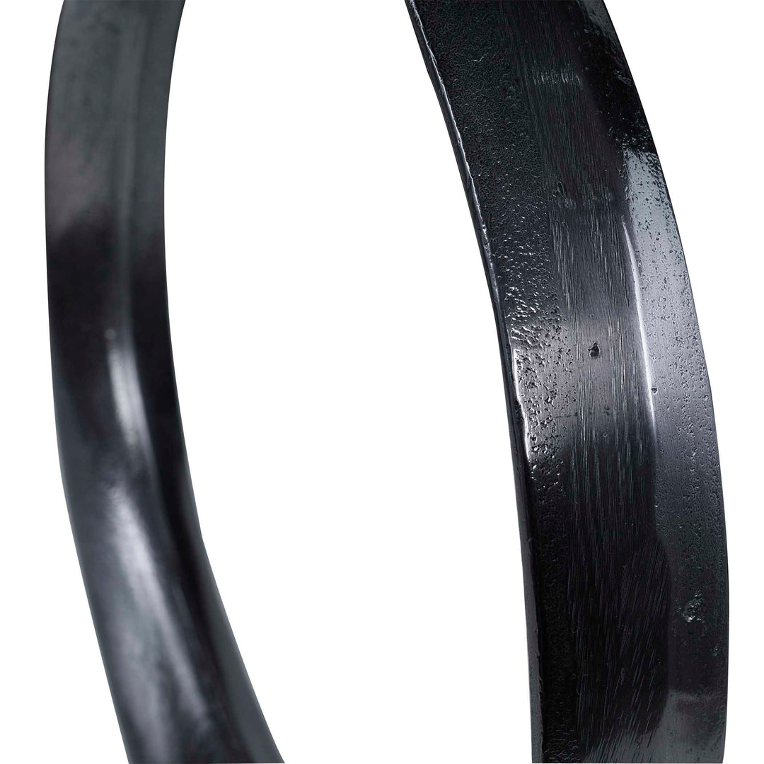 American Home Furniture Uttermost Orbits Black Ring Sculptures, Set of 2