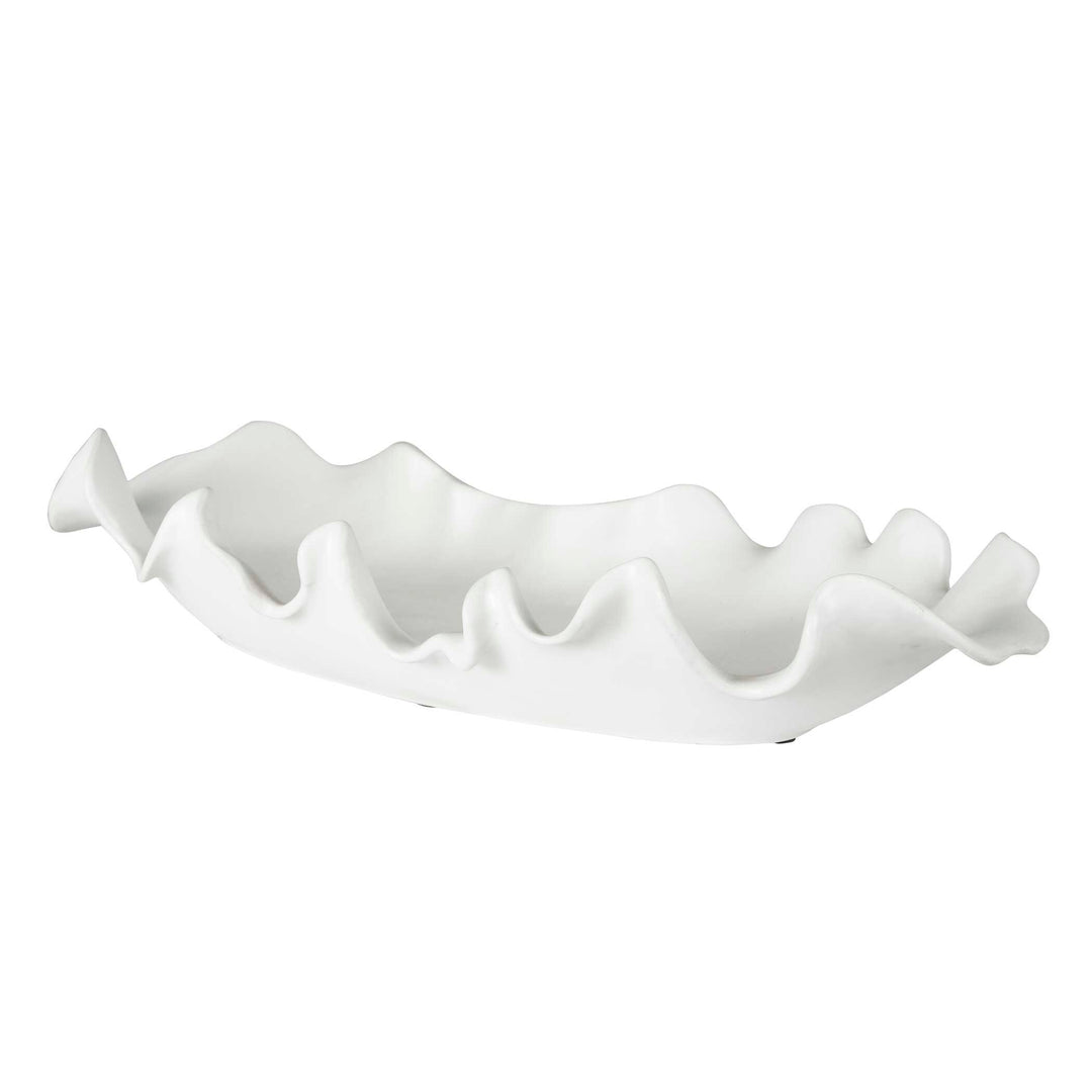 American Home Furniture Uttermost Ruffled Feathers Modern White Bowl