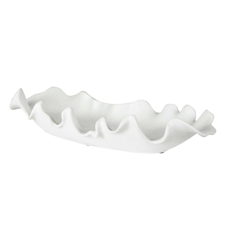 American Home Furniture Uttermost Ruffled Feathers Modern White Bowl