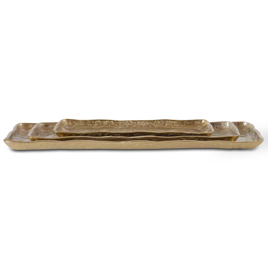 American Home Furniture Uttermost Artisan Antique Gold Trays Set of 3