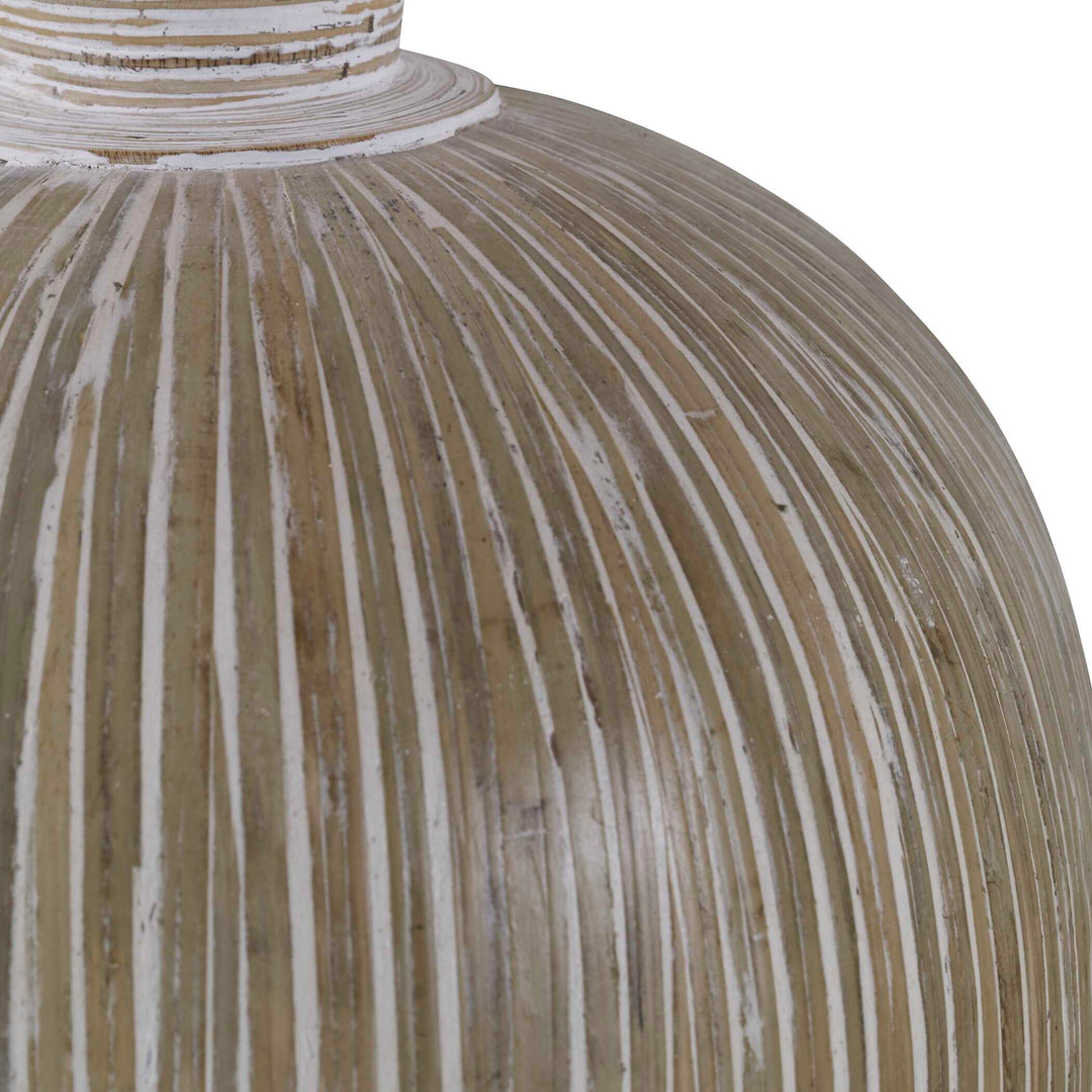 American Home Furniture Uttermost Islander White Washed Vases Set of 2
