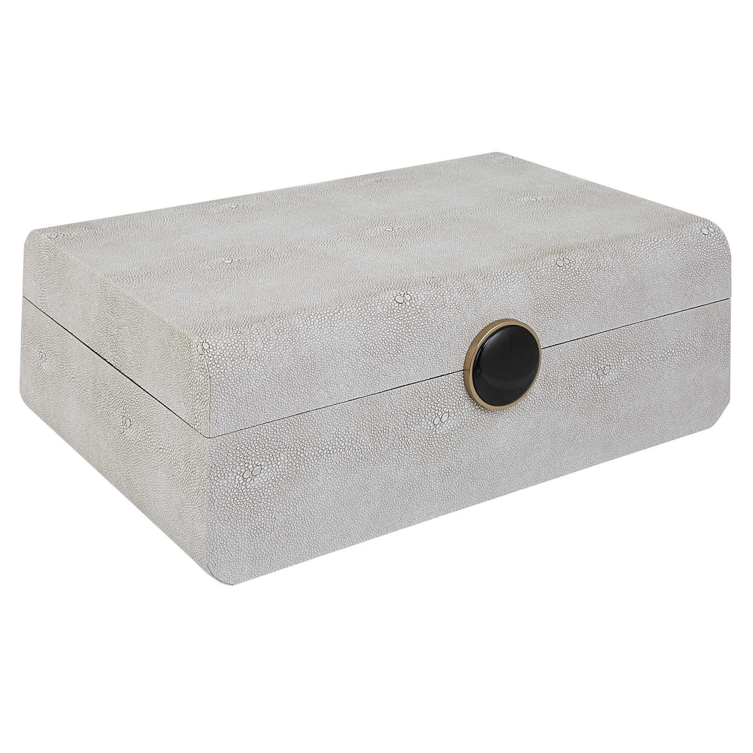 American Home Furniture Uttermost Lalique White Shagreen Box