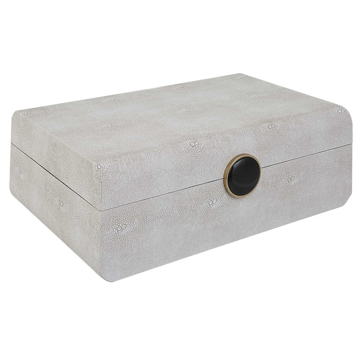 American Home Furniture Uttermost Lalique White Shagreen Box