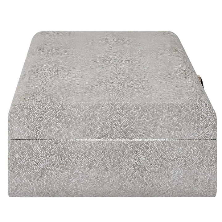 American Home Furniture Uttermost Lalique White Shagreen Box
