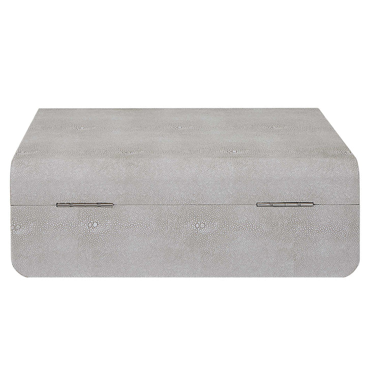 American Home Furniture Uttermost Lalique White Shagreen Box