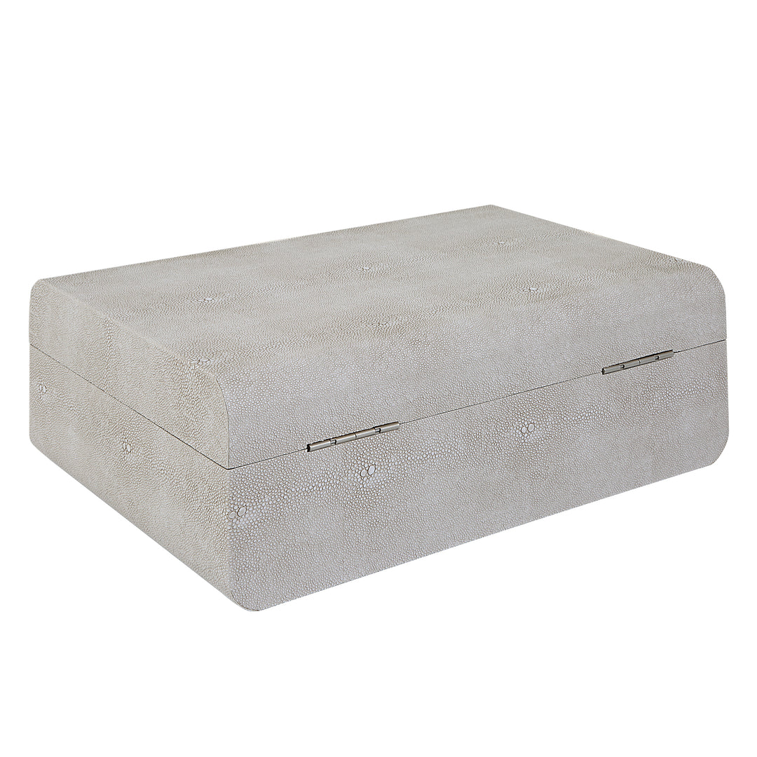 American Home Furniture Uttermost Lalique White Shagreen Box