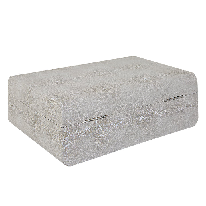 American Home Furniture Uttermost Lalique White Shagreen Box