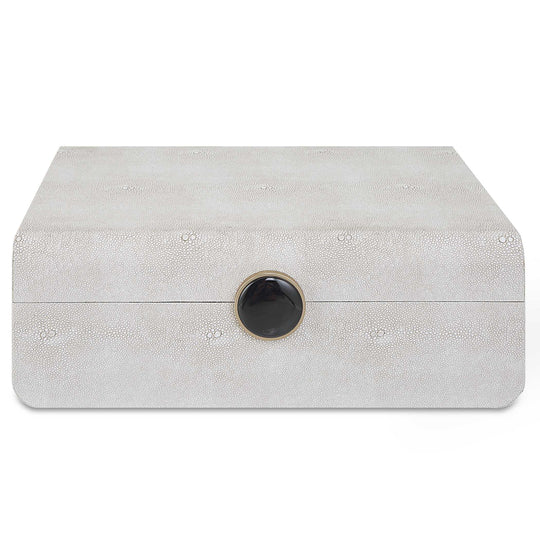 American Home Furniture Uttermost Lalique White Shagreen Box