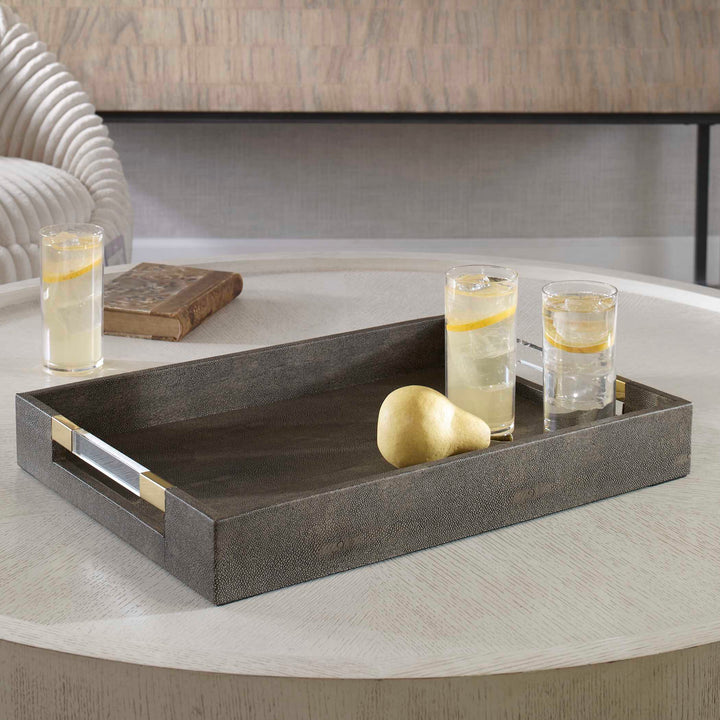 American Home Furniture Uttermost Wessex Gray Tray
