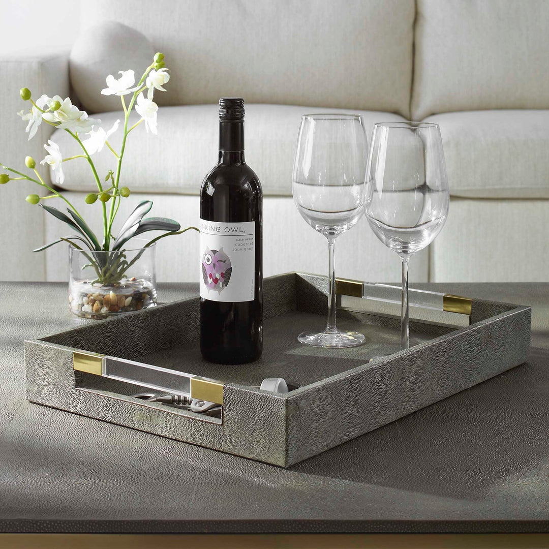 American Home Furniture Uttermost Wessex Gray Tray