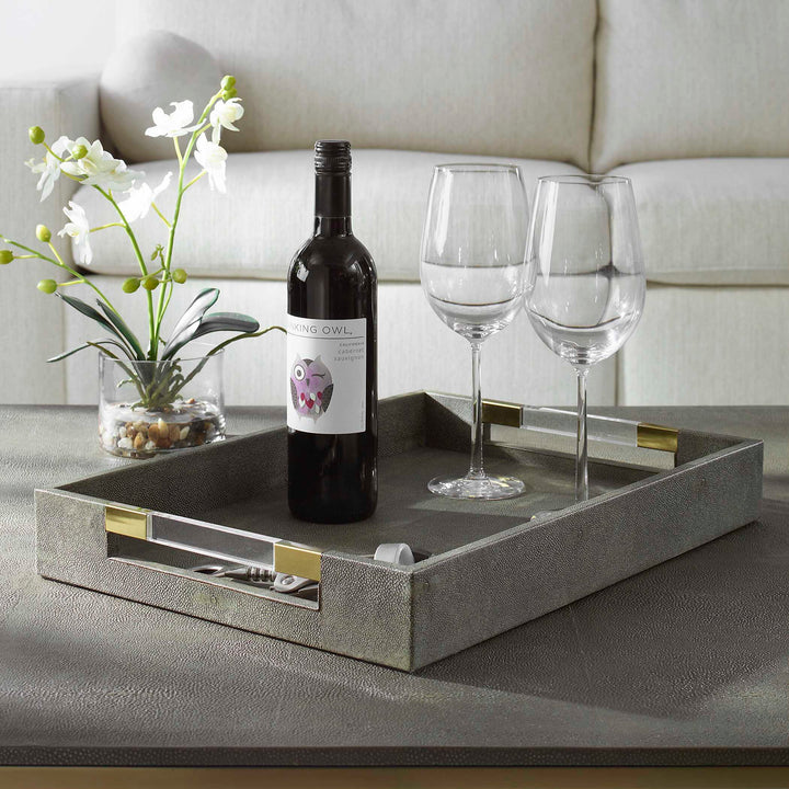 American Home Furniture Uttermost Wessex Gray Tray