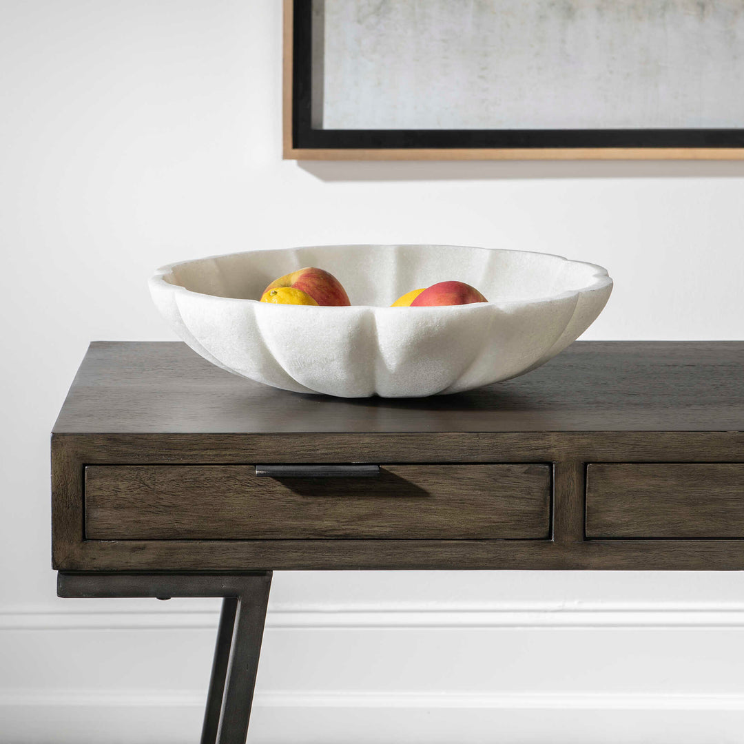 American Home Furniture Uttermost Petal Ivory Ricestone Bowl
