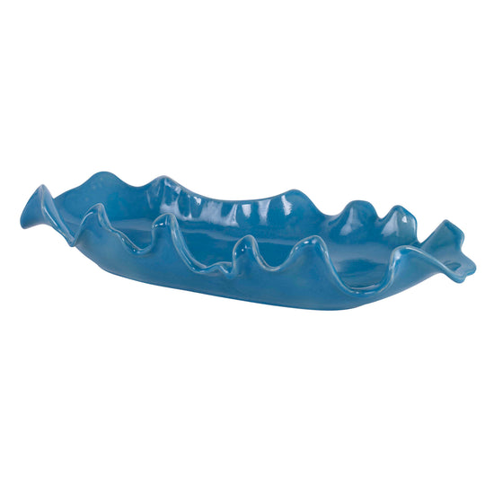 American Home Furniture Uttermost Ruffled Feathers Blue Bowl