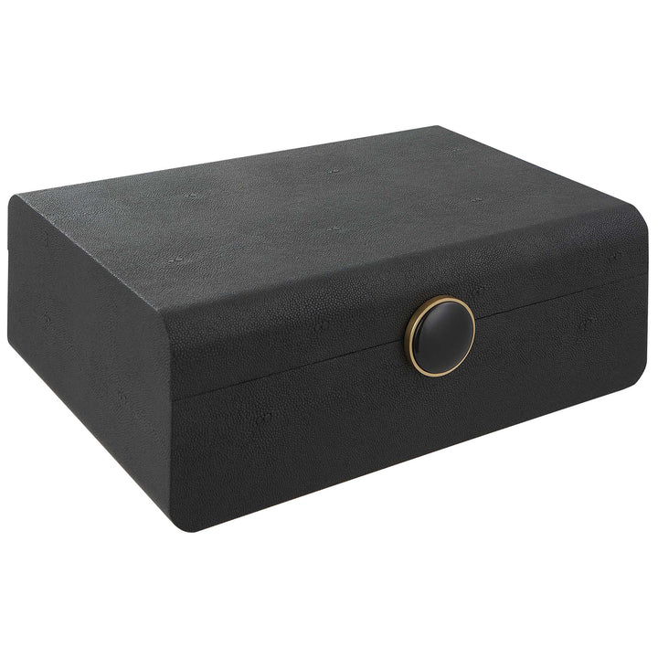 American Home Furniture Uttermost Lalique Black Shagreen Box