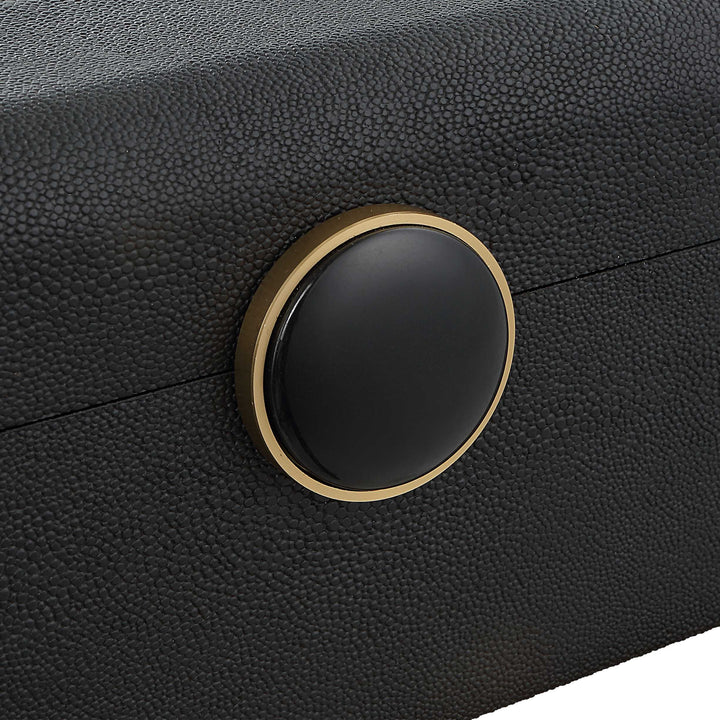 American Home Furniture Uttermost Lalique Black Shagreen Box