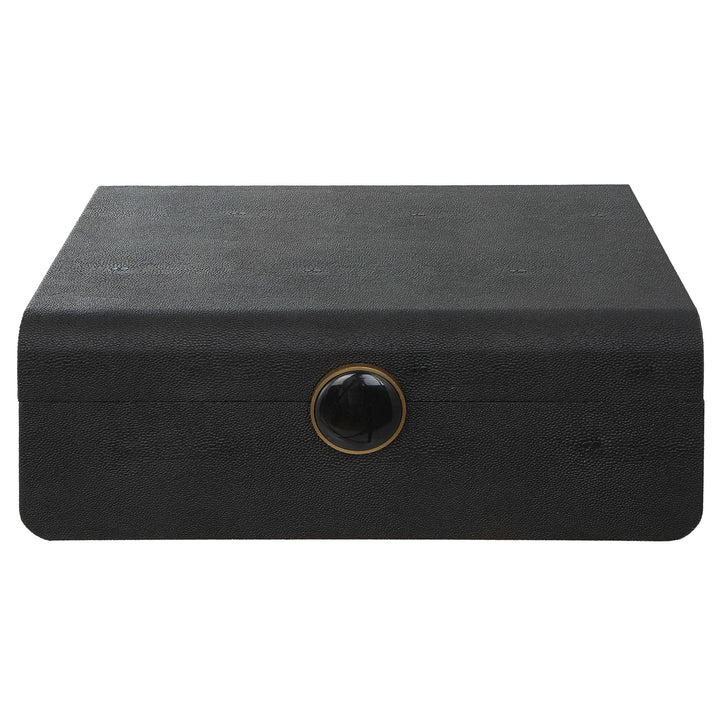 American Home Furniture Uttermost Lalique Black Shagreen Box