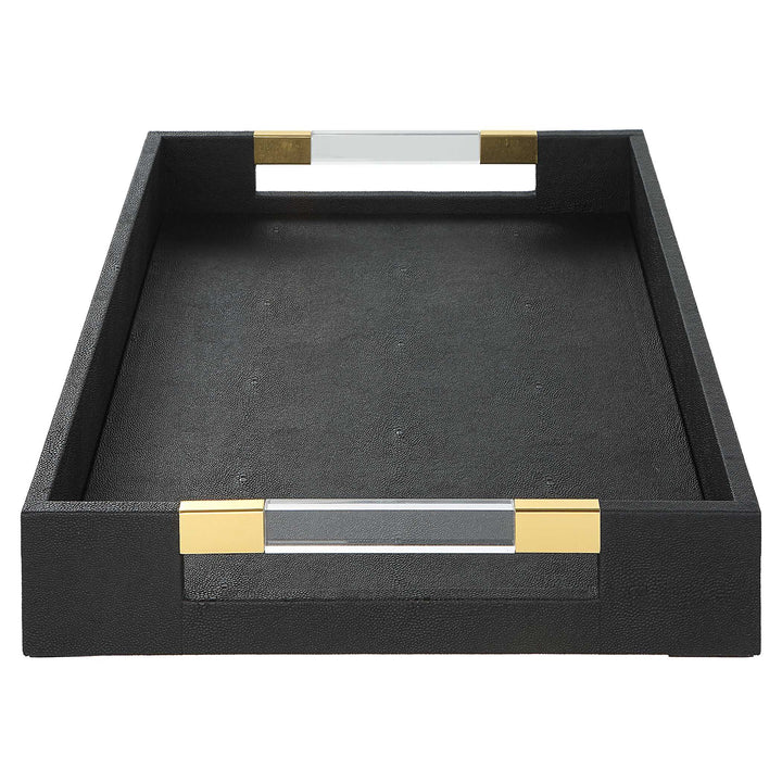 American Home Furniture Uttermost Wessex Black Shagreen Tray