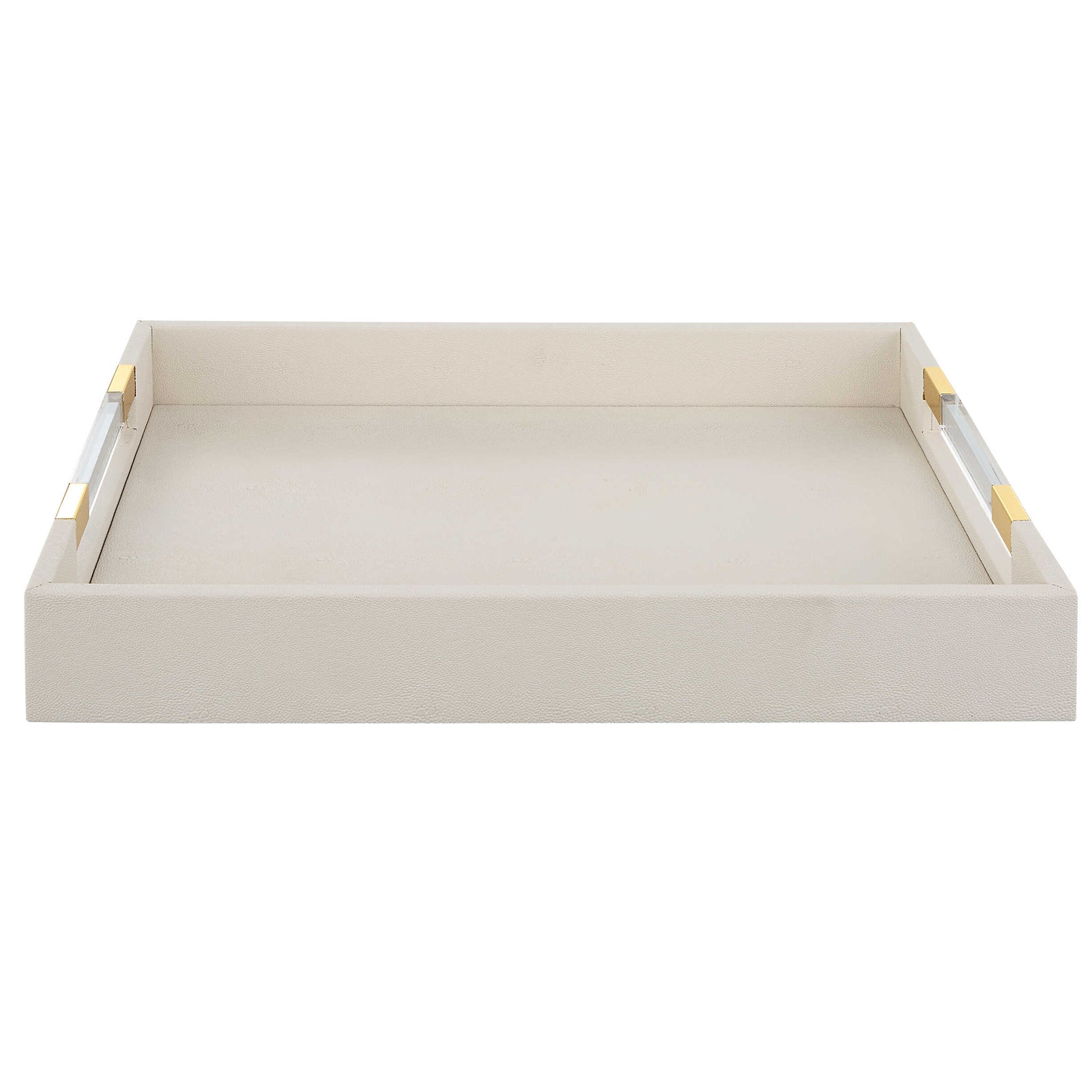American Home Furniture Uttermost Wessex White Shagreen Tray