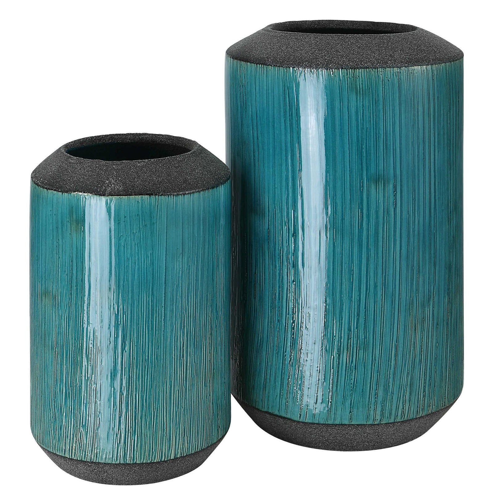 Uttermost Maui Aqua Blue Vases - Set of 2 VASES, JARS, + BOTTLES