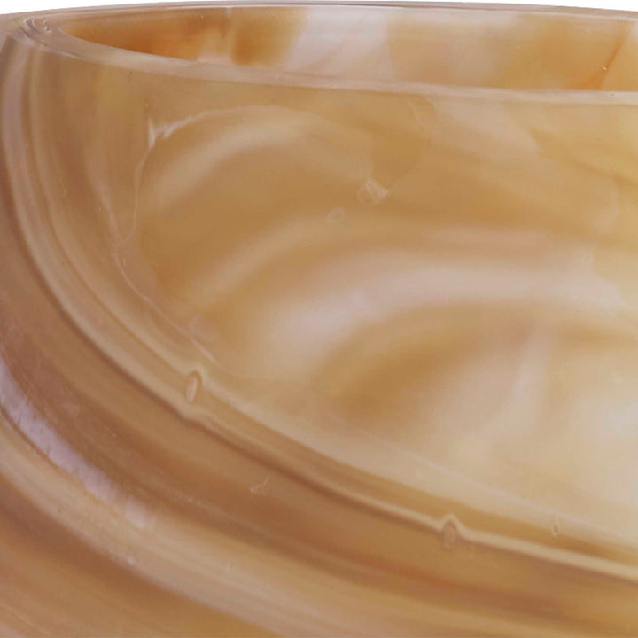 American Home Furniture Uttermost Fusion Swirled Caramel & Ivory Vases, Set/2