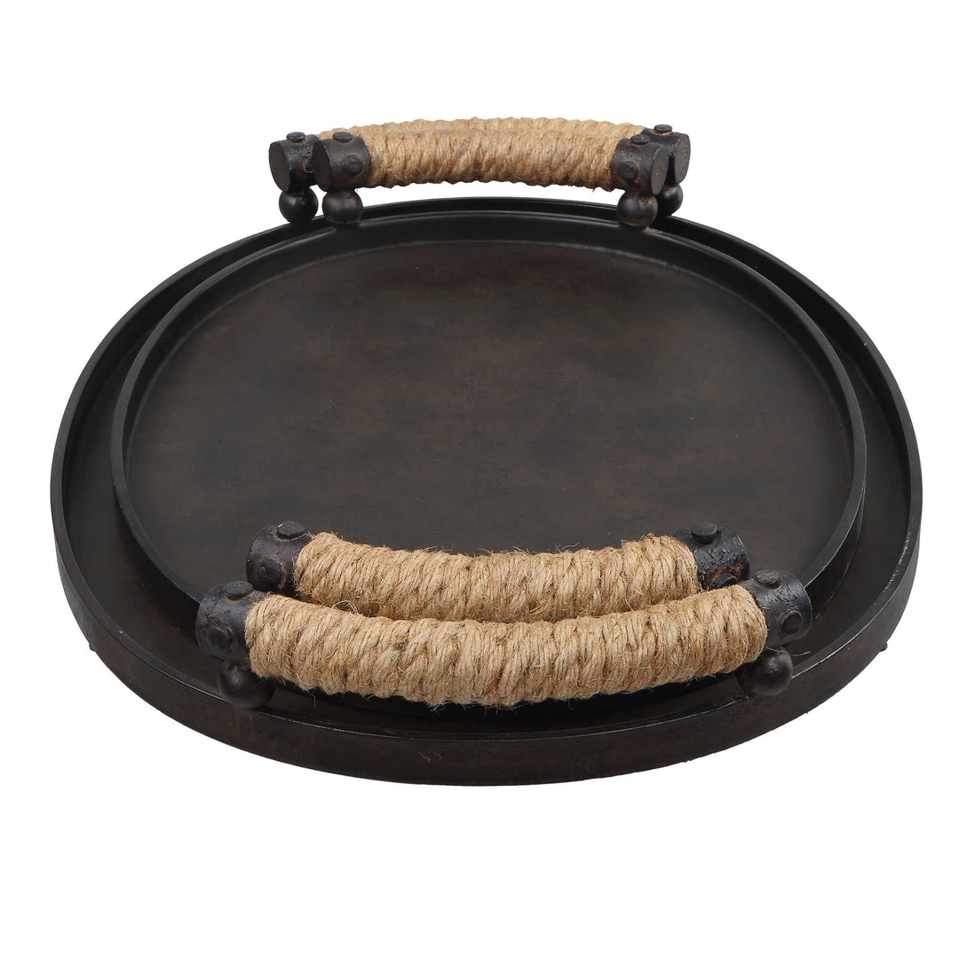 American Home Furniture Uttermost Viggo Bronze Trays, Set/2