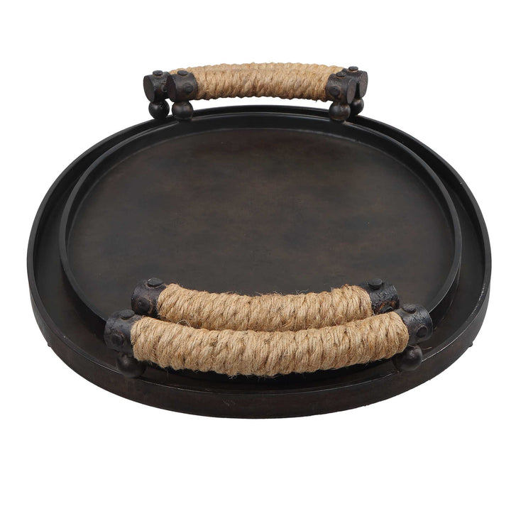 American Home Furniture Uttermost Viggo Bronze Trays, Set/2