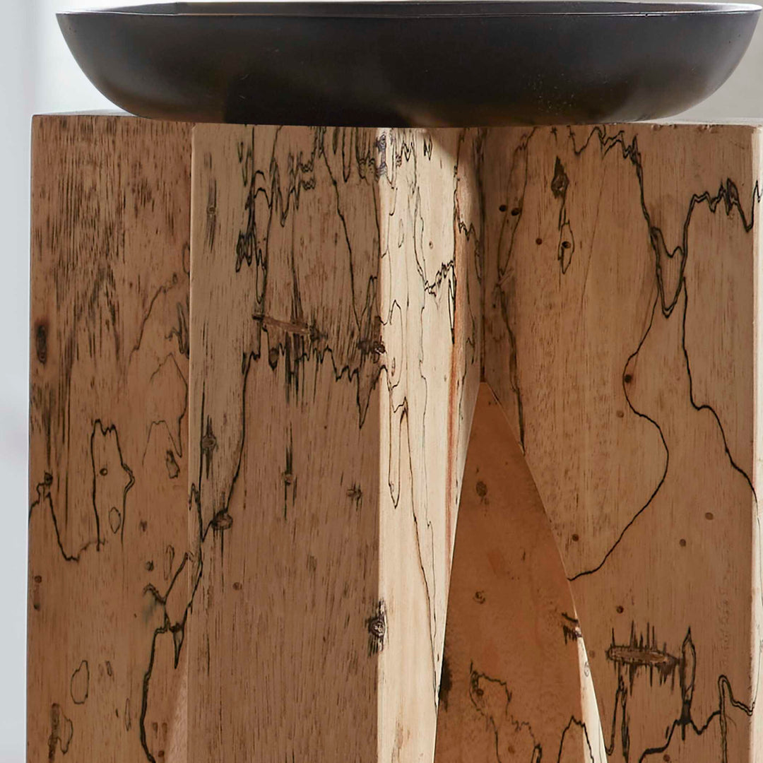 American Home Furniture Uttermost Ilva Wood Candleholders Set of 2