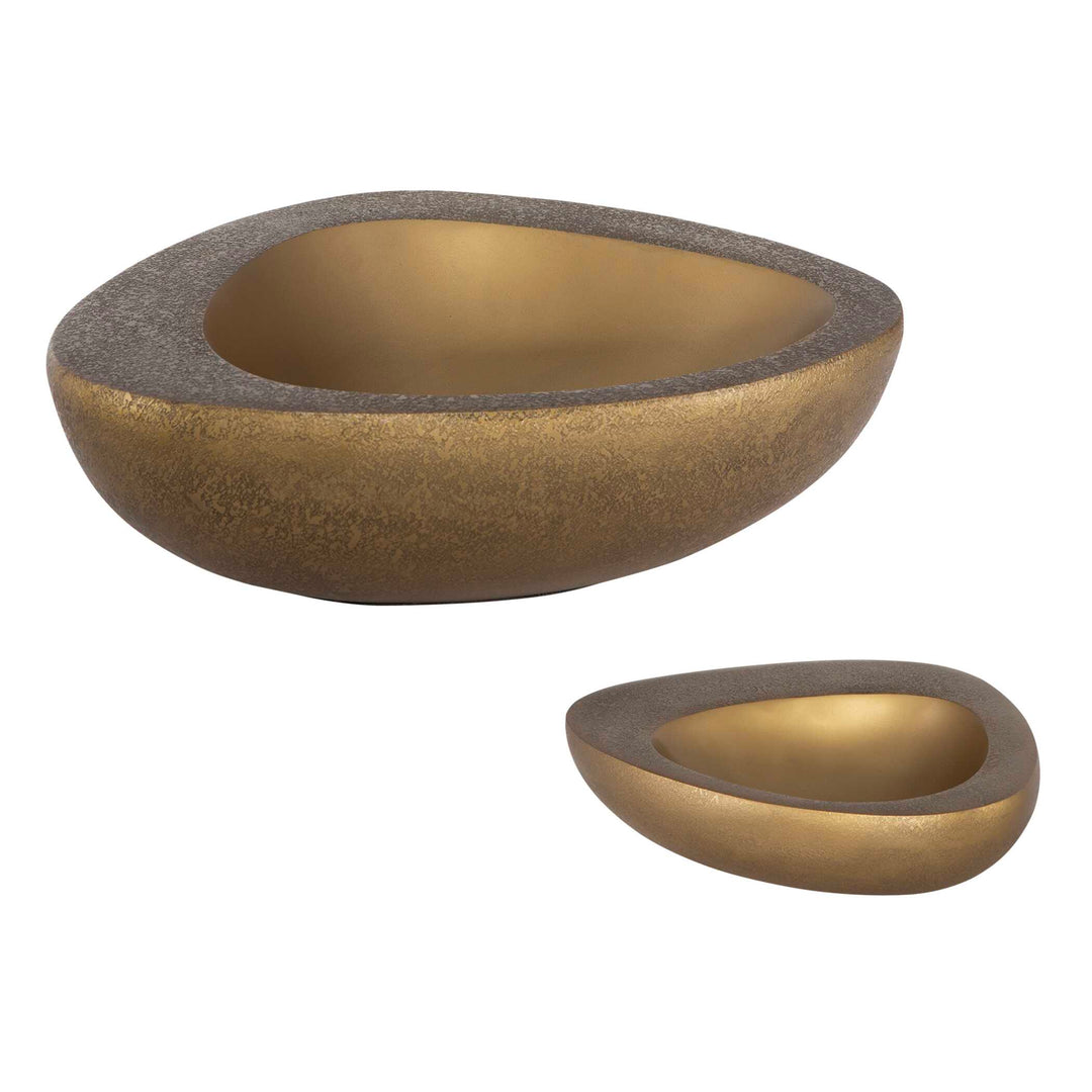 American Home Furniture Uttermost Ovate Brass Bowls Set Of 2