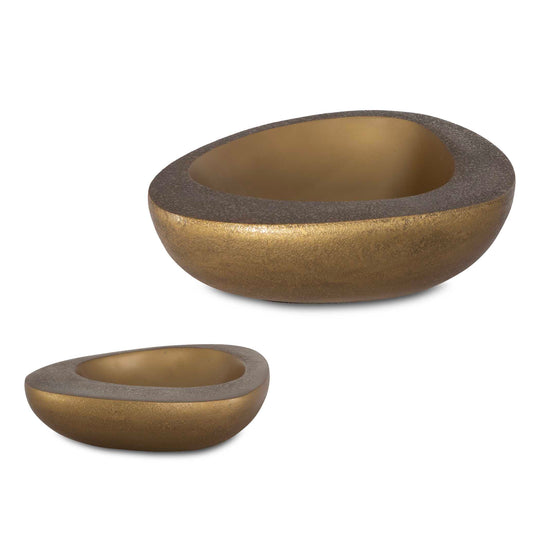 American Home Furniture Uttermost Ovate Brass Bowls Set Of 2