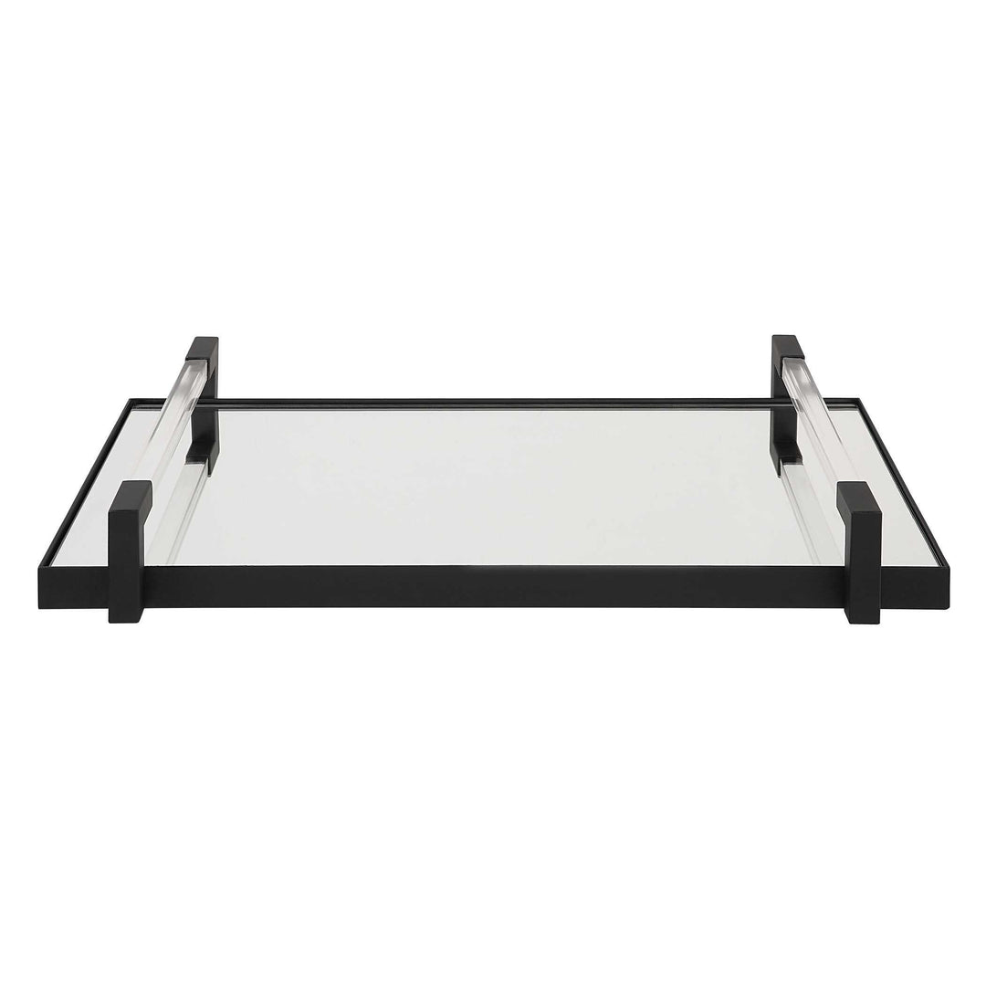Deki Black Mirrored Tray - AmericanHomeFurniture