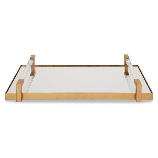 American Home Furniture Uttermost Deki Gold Mirrored Tray