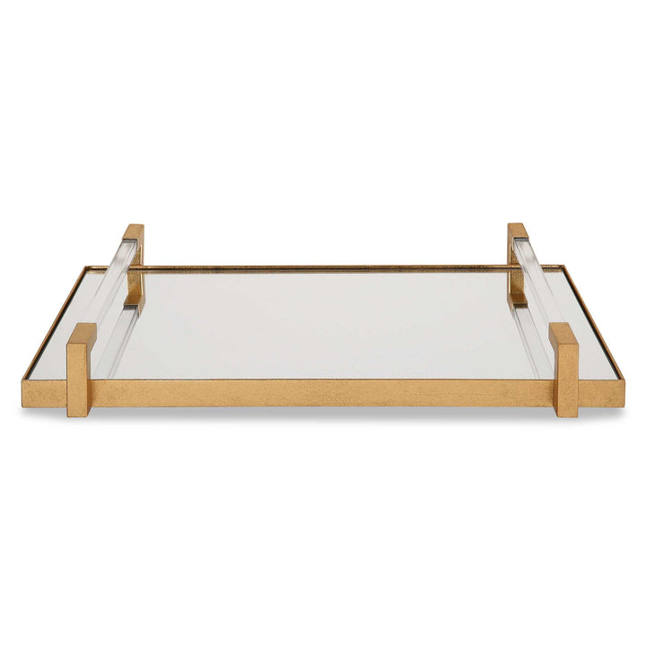 American Home Furniture Uttermost Deki Gold Mirrored Tray