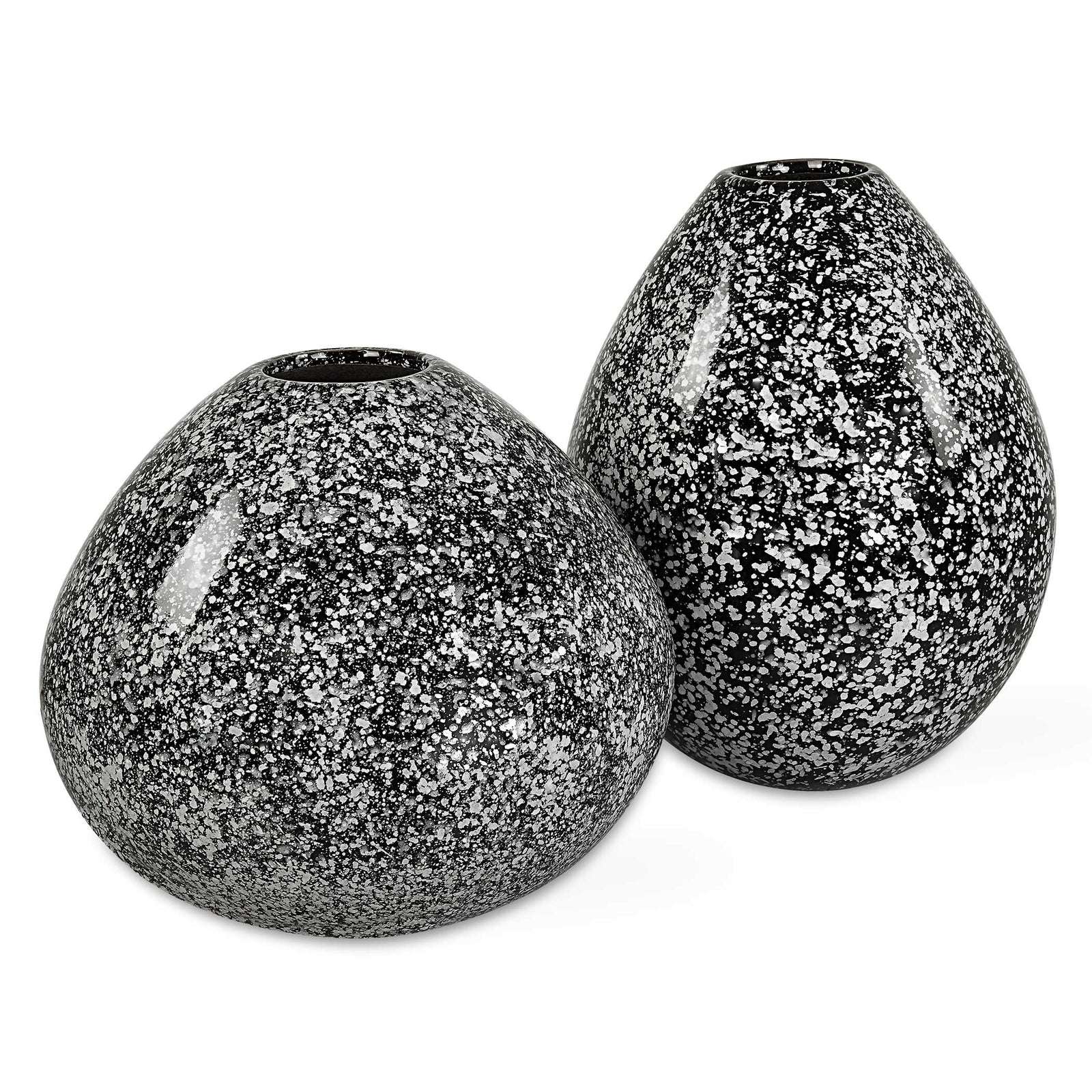 American Home Furniture Uttermost Cosmic Black & White Vases Set of 2