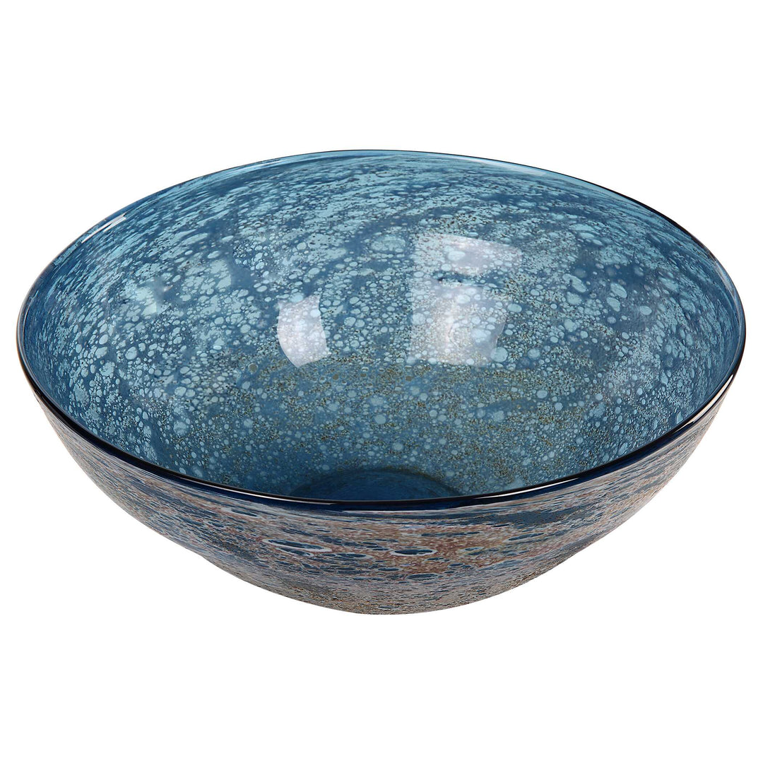 American Home Furniture Uttermost Genovesa Aqua Glass Bowl